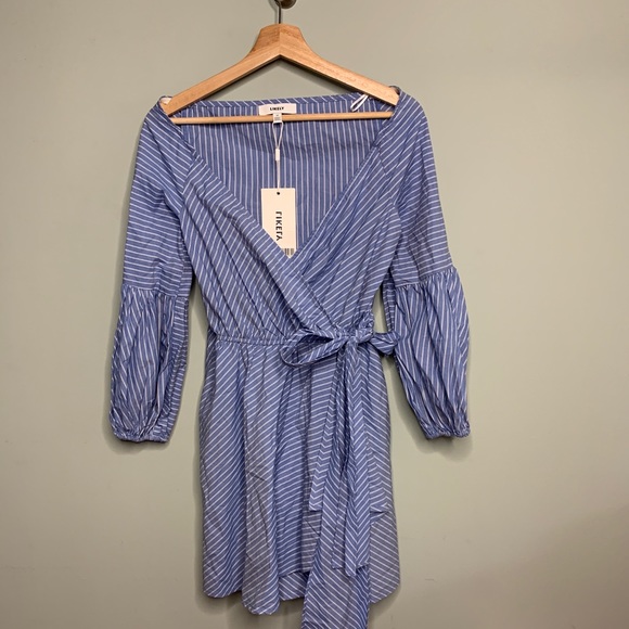 Revolve Likely Jada Dress Menswear Blue - Picture 4 of 6